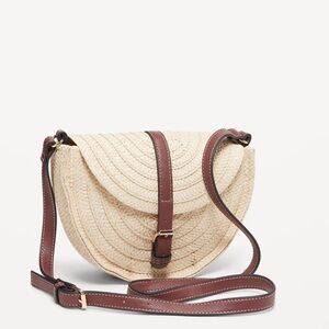 - NWT OLD NAVY Raffia Crossbody Bag Color: Natural Combo ONE SIZE